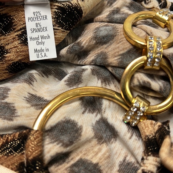 NWT Cache One Shoulder Leopard Print Mini Dress - Picture 7 of 8